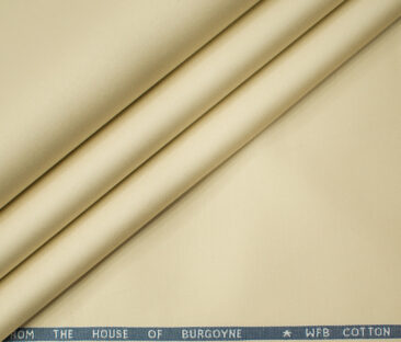 Burgoyne Men's Cotton Solids  Unstitched Trouser Fabric (Eggnog Beige)