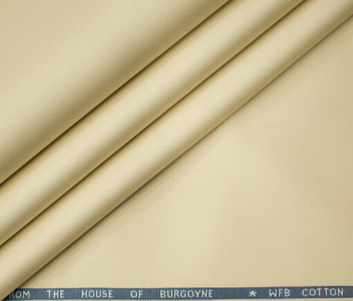 Burgoyne Men's Cotton Solids  Unstitched Trouser Fabric (Eggnog Beige)