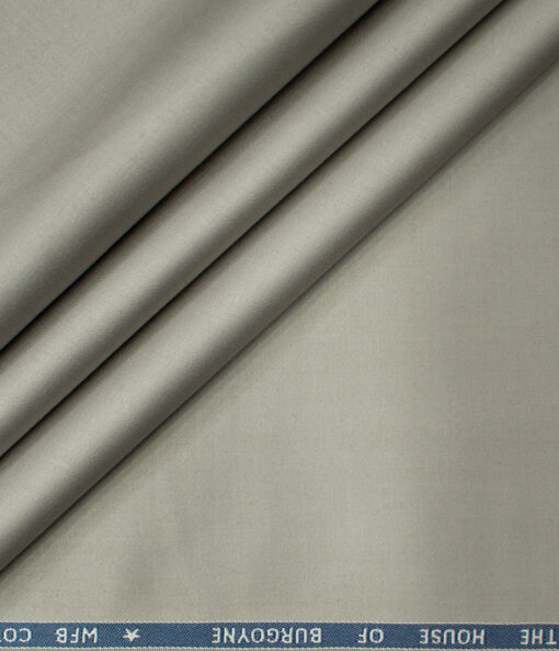 Burgoyne Men's Cotton Solids  Unstitched Trouser Fabric (Light Grey)