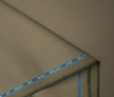 Burgoyne Men's Cotton Solids  Unstitched Trouser Fabric (Medium Brown)