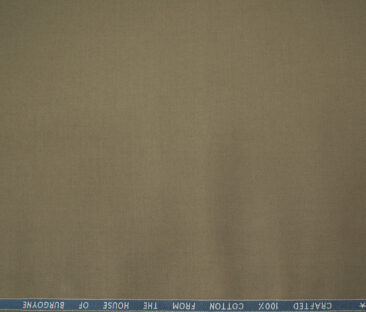 Burgoyne Men's Cotton Solids  Unstitched Trouser Fabric (Medium Brown)