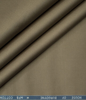 Burgoyne Men's Cotton Solids  Unstitched Trouser Fabric (Medium Brown)
