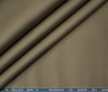 Burgoyne Men's Cotton Solids  Unstitched Trouser Fabric (Medium Brown)