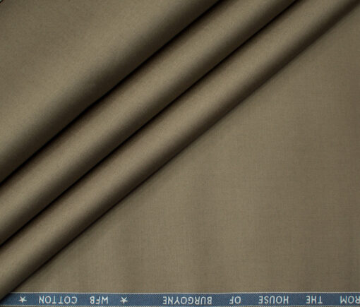 Burgoyne Men's Cotton Solids  Unstitched Trouser Fabric (Medium Brown)