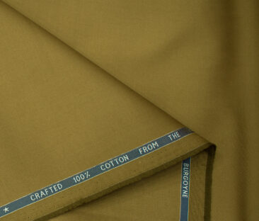 Burgoyne Men's Cotton Solids  Unstitched Trouser Fabric (Mustard Brown)