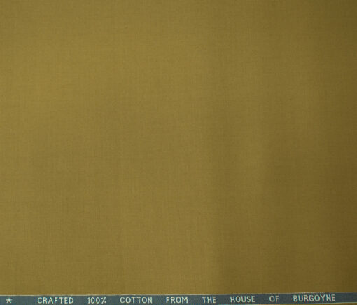 Burgoyne Men's Cotton Solids  Unstitched Trouser Fabric (Mustard Brown)