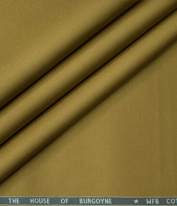 Burgoyne Men's Cotton Solids  Unstitched Trouser Fabric (Mustard Brown)