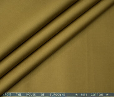 Burgoyne Men's Cotton Solids  Unstitched Trouser Fabric (Mustard Brown)
