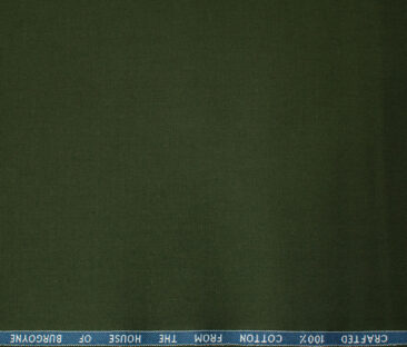 Burgoyne Men's Cotton Solids  Unstitched Trouser Fabric (Sea Weed Dark Green)
