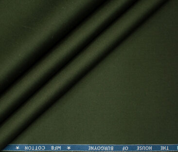 Burgoyne Men's Cotton Solids  Unstitched Trouser Fabric (Sea Weed Dark Green)