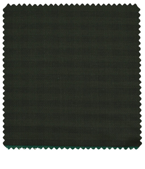 J.Hampstead Men's Polyester Viscose Checks 3.75 Meter Unstitched Suiting Fabric (Dark Seaweed Green)