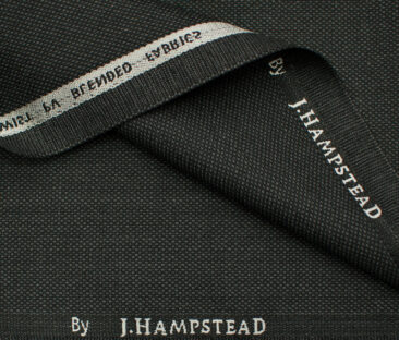 J.Hampstead Men's Polyester Viscose Structured 3.75 Meter Unstitched Suiting Fabric (Dark Grey)