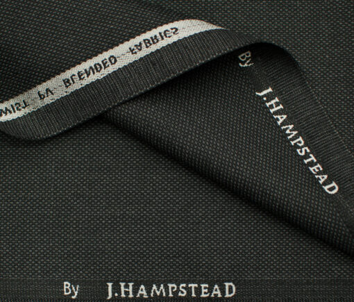 J.Hampstead Men's Polyester Viscose Structured 3.75 Meter Unstitched Suiting Fabric (Dark Grey)