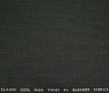 J.Hampstead Men's Polyester Viscose Structured 3.75 Meter Unstitched Suiting Fabric (Dark Grey)