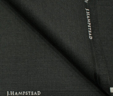 J.Hampstead Men's Polyester Viscose Structured 3.75 Meter Unstitched Suiting Fabric (Dark Grey)
