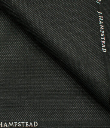 J.Hampstead Men's Polyester Viscose Structured 3.75 Meter Unstitched Suiting Fabric (Dark Grey)