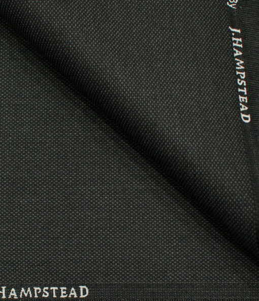 J.Hampstead Men's Polyester Viscose Structured 3.75 Meter Unstitched Suiting Fabric (Dark Grey)