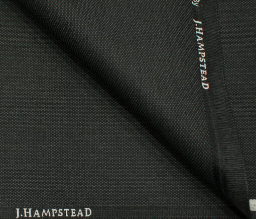 J.Hampstead Men's Polyester Viscose Structured 3.75 Meter Unstitched Suiting Fabric (Dark Grey)