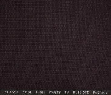 J.Hampstead Men's Polyester Viscose Structured 3.75 Meter Unstitched Suiting Fabric (Dark Wine)