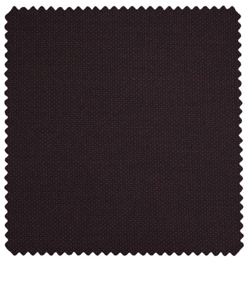 J.Hampstead Men's Polyester Viscose Structured 3.75 Meter Unstitched Suiting Fabric (Dark Wine)