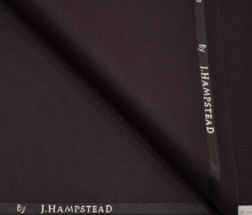 J.Hampstead Men's Polyester Viscose Structured 3.75 Meter Unstitched Suiting Fabric (Dark Wine)