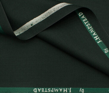 J.Hampstead Men's Polyester Viscose Structured 3.75 Meter Unstitched Suiting Fabric (Dark Pine Green)