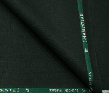 J.Hampstead Men's Polyester Viscose Structured 3.75 Meter Unstitched Suiting Fabric (Dark Pine Green)