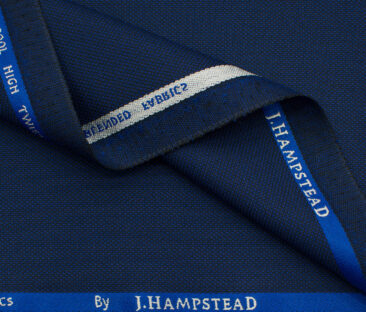 J.Hampstead Men's Polyester Viscose Structured 3.75 Meter Unstitched Suiting Fabric (Dark Royal Blue )