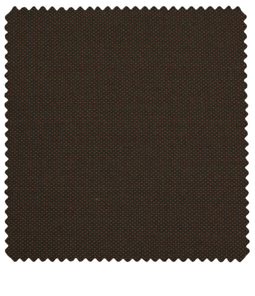 J.Hampstead Men's Polyester Viscose Structured 3.75 Meter Unstitched Suiting Fabric (Dark Mocha Brown)