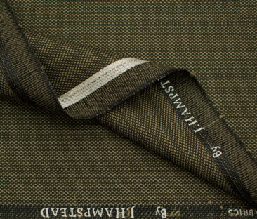 J.Hampstead Men's Polyester Viscose Structured 3.75 Meter Unstitched Suiting Fabric (Light Brown)