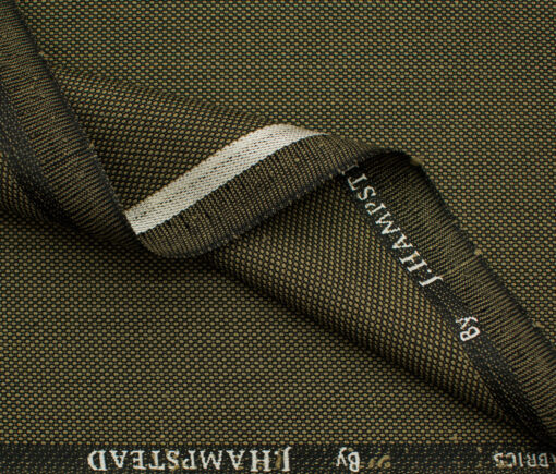 J.Hampstead Men's Polyester Viscose Structured 3.75 Meter Unstitched Suiting Fabric (Light Brown)