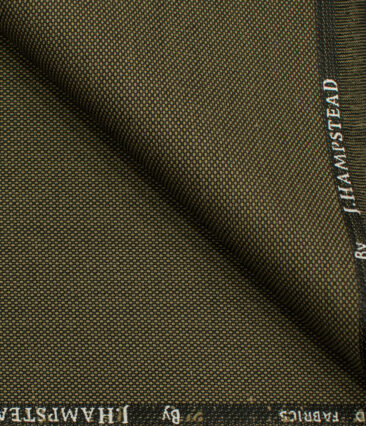 J.Hampstead Men's Polyester Viscose Structured 3.75 Meter Unstitched Suiting Fabric (Light Brown)
