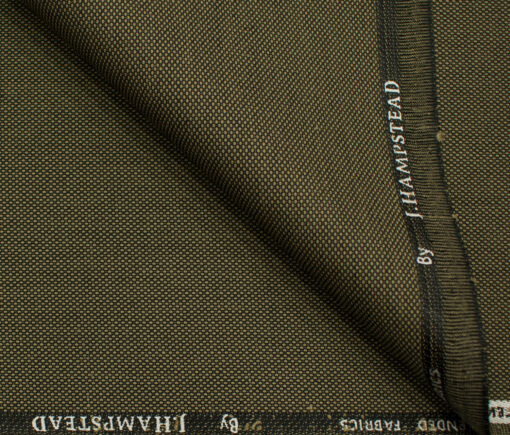 J.Hampstead Men's Polyester Viscose Structured 3.75 Meter Unstitched Suiting Fabric (Light Brown)