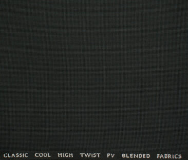J.Hampstead Men's Polyester Viscose Structured 3.75 Meter Unstitched Suiting Fabric (Blackish Grey)