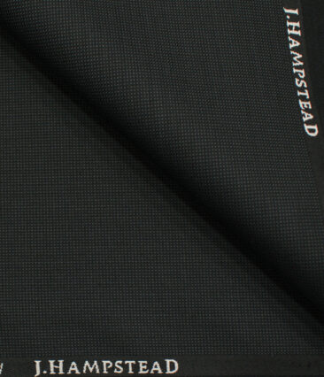 J.Hampstead Men's Polyester Viscose Structured 3.75 Meter Unstitched Suiting Fabric (Blackish Grey)