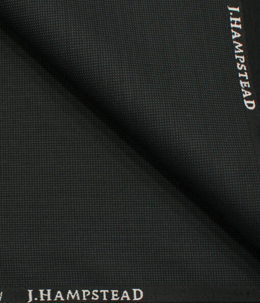 J.Hampstead Men's Polyester Viscose Structured 3.75 Meter Unstitched Suiting Fabric (Blackish Grey)