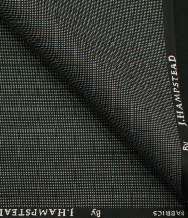 J.Hampstead Men's Polyester Viscose Structured 3.75 Meter Unstitched Suiting Fabric (Light Grey)