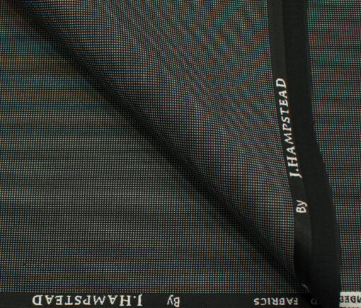 J.Hampstead Men's Polyester Viscose Structured 3.75 Meter Unstitched Suiting Fabric (Light Grey)