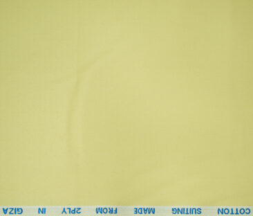 J.Hampstead Men's Cotton Solids  Unstitched Trouser Fabric (Lemon Yellow)