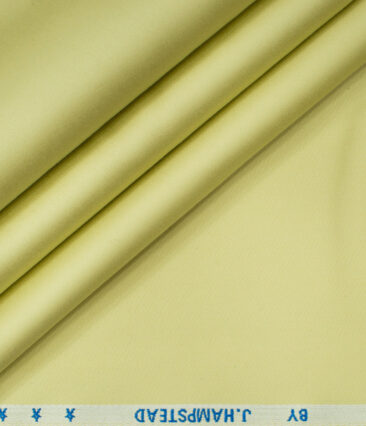 J.Hampstead Men's Cotton Solids  Unstitched Trouser Fabric (Lemon Yellow)