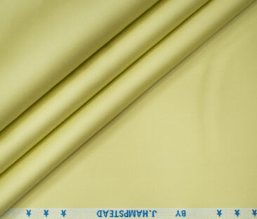 J.Hampstead Men's Cotton Solids  Unstitched Trouser Fabric (Lemon Yellow)