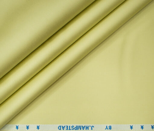 J.Hampstead Men's Cotton Solids  Unstitched Trouser Fabric (Lemon Yellow)