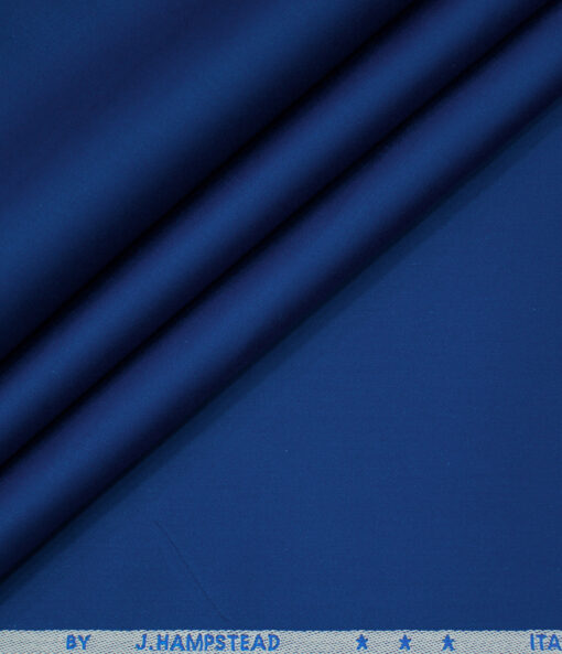 J.Hampstead Men's Cotton Solids  Unstitched Trouser Fabric (Royal Blue)