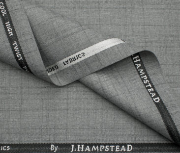 J.Hampstead Men's Polyester Viscose Checks 3.75 Meter Unstitched Suiting Fabric (Light Grey)