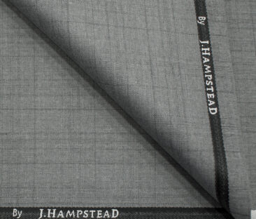 J.Hampstead Men's Polyester Viscose Checks 3.75 Meter Unstitched Suiting Fabric (Light Grey)