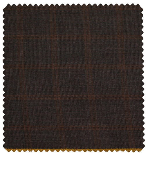 J.Hampstead Men's Polyester Viscose Checks 3.75 Meter Unstitched Suiting Fabric (Dark Wine )