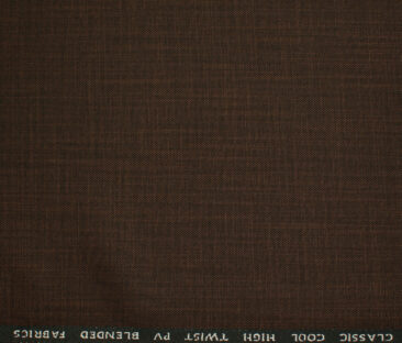 J.Hampstead Men's Polyester Viscose Self Design 3.75 Meter Unstitched Suiting Fabric (Copper Brown)