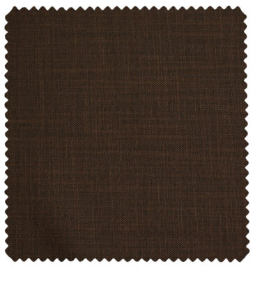 J.Hampstead Men's Polyester Viscose Self Design 3.75 Meter Unstitched Suiting Fabric (Copper Brown)