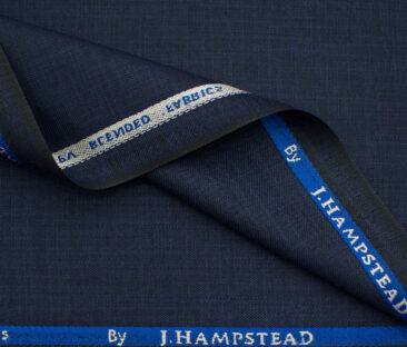 J.Hampstead Men's Polyester Viscose Self Design 3.75 Meter Unstitched Suiting Fabric (Dark Royal Blue)