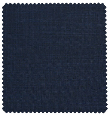 J.Hampstead Men's Polyester Viscose Self Design 3.75 Meter Unstitched Suiting Fabric (Dark Royal Blue)